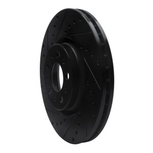 Volvo S60 Brake Rotor (1) - Front Left - R1 Concepts - Drilled & Slotted - Black - `03-`09